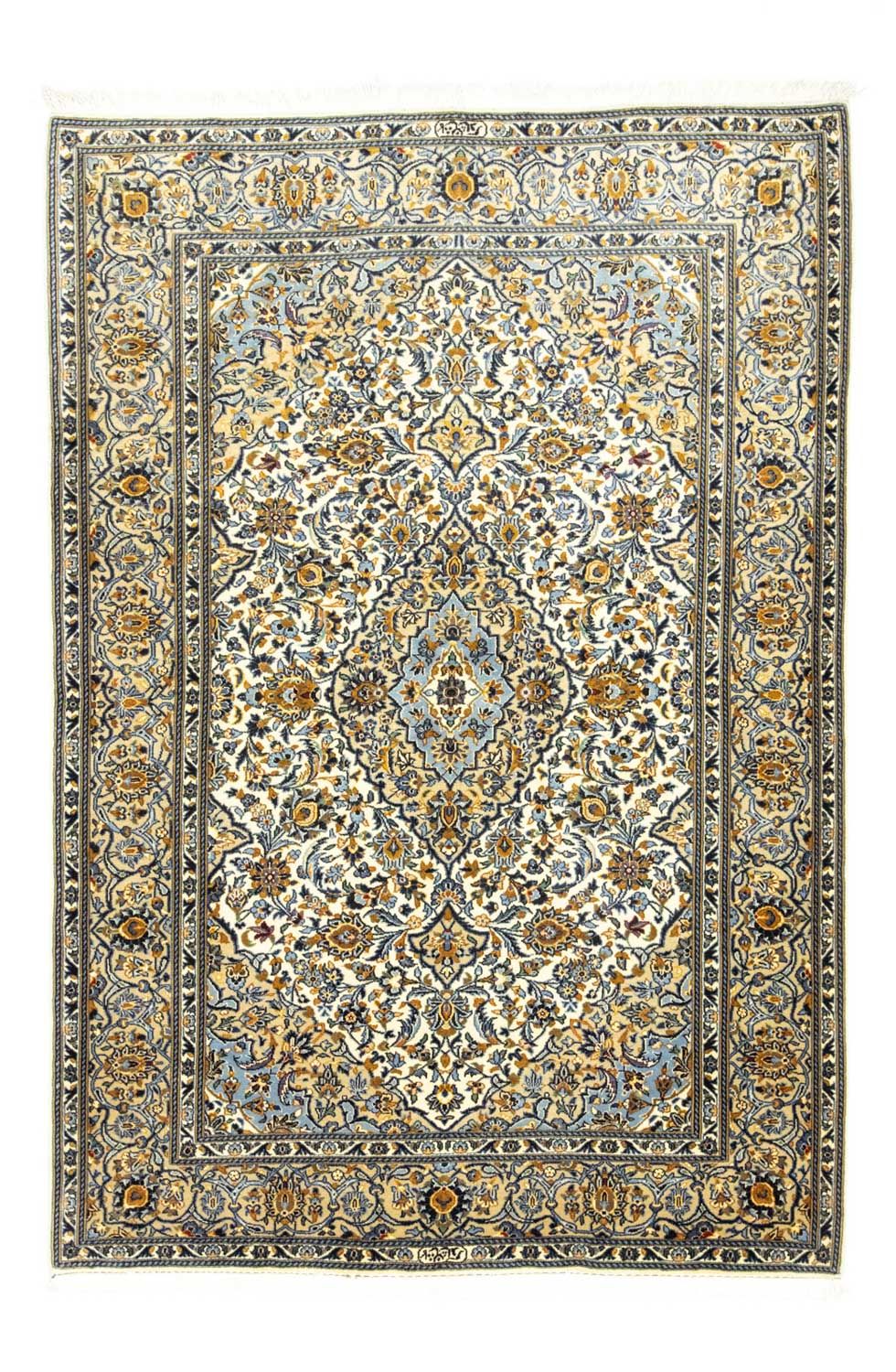 Alfombra persa - Keshan - 210 x 143 cm - beige