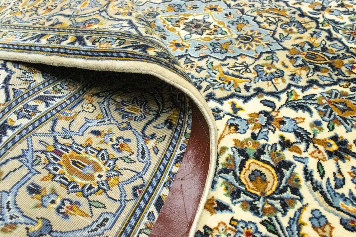 Alfombra persa - Keshan - 210 x 143 cm - beige