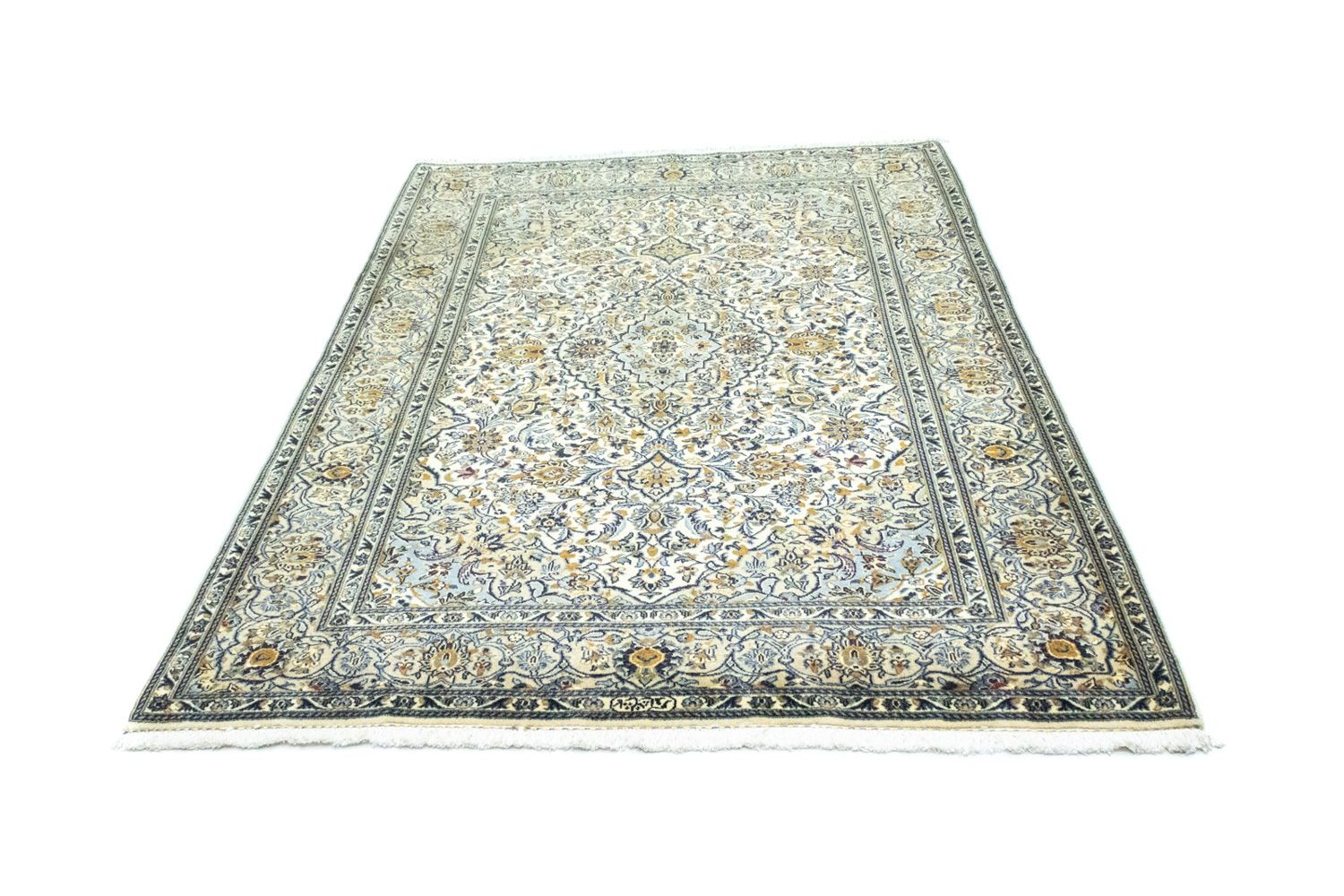 Alfombra persa - Keshan - 210 x 143 cm - beige