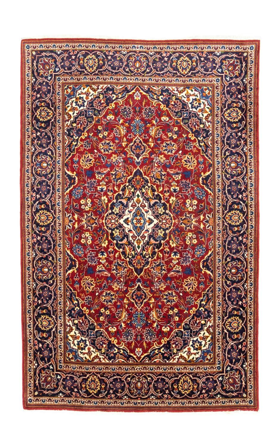Alfombra persa - Keshan - 210 x 135 cm - rojo