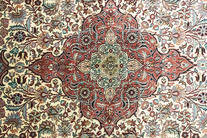 Alfombra de seda - Seda de Cachemira - 218 x 153 cm - beige