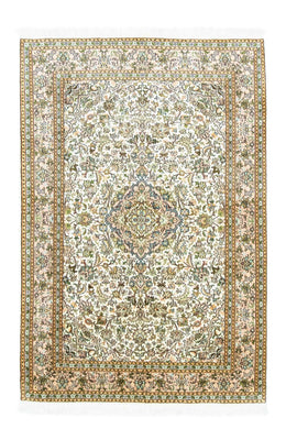 Alfombra de seda - Seda de Cachemira - 183 x 125 cm - beige