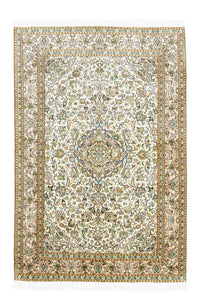 Alfombra de seda - Seda de Cachemira - 183 x 125 cm - beige
