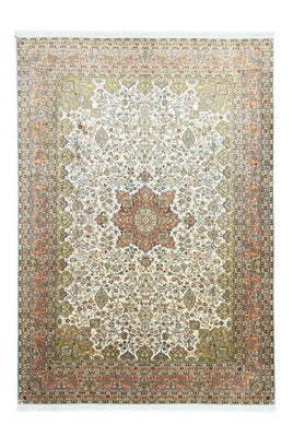 Alfombra de seda - Seda de Cachemira - 308 x 217 cm - beige