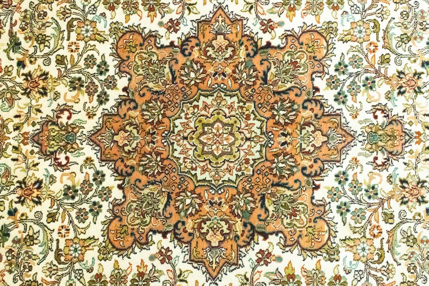 Alfombra de seda - Seda de Cachemira - 308 x 217 cm - beige