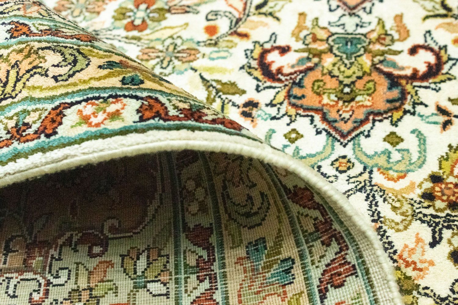 Alfombra de seda - Seda de Cachemira - 308 x 217 cm - beige