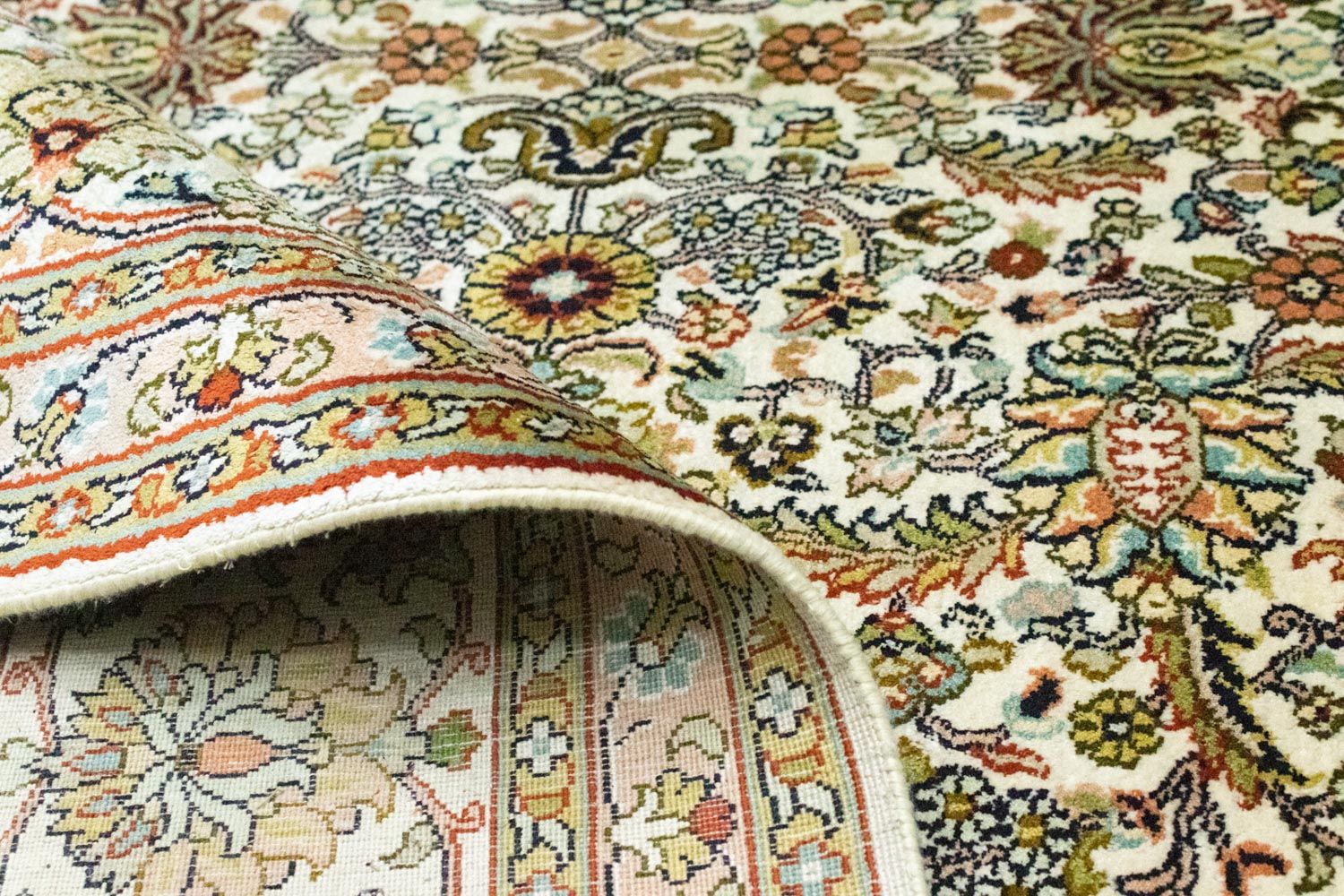 Alfombra de seda - Seda de Cachemira - 274 x 184 cm - beige