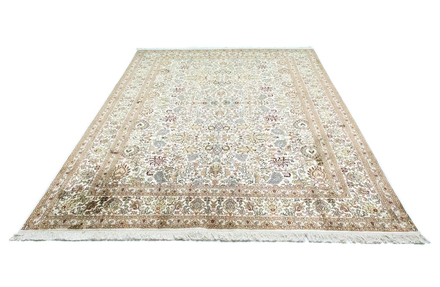 Alfombra de seda - Seda de Cachemira - 274 x 184 cm - beige
