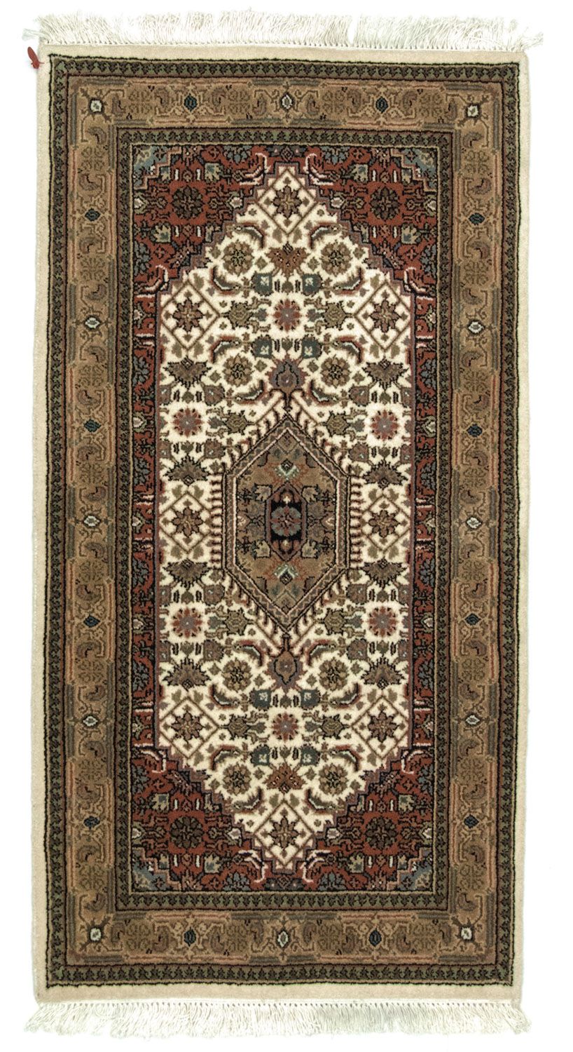 Alfombra persa - Bidjar - 141 x 74 cm - beige