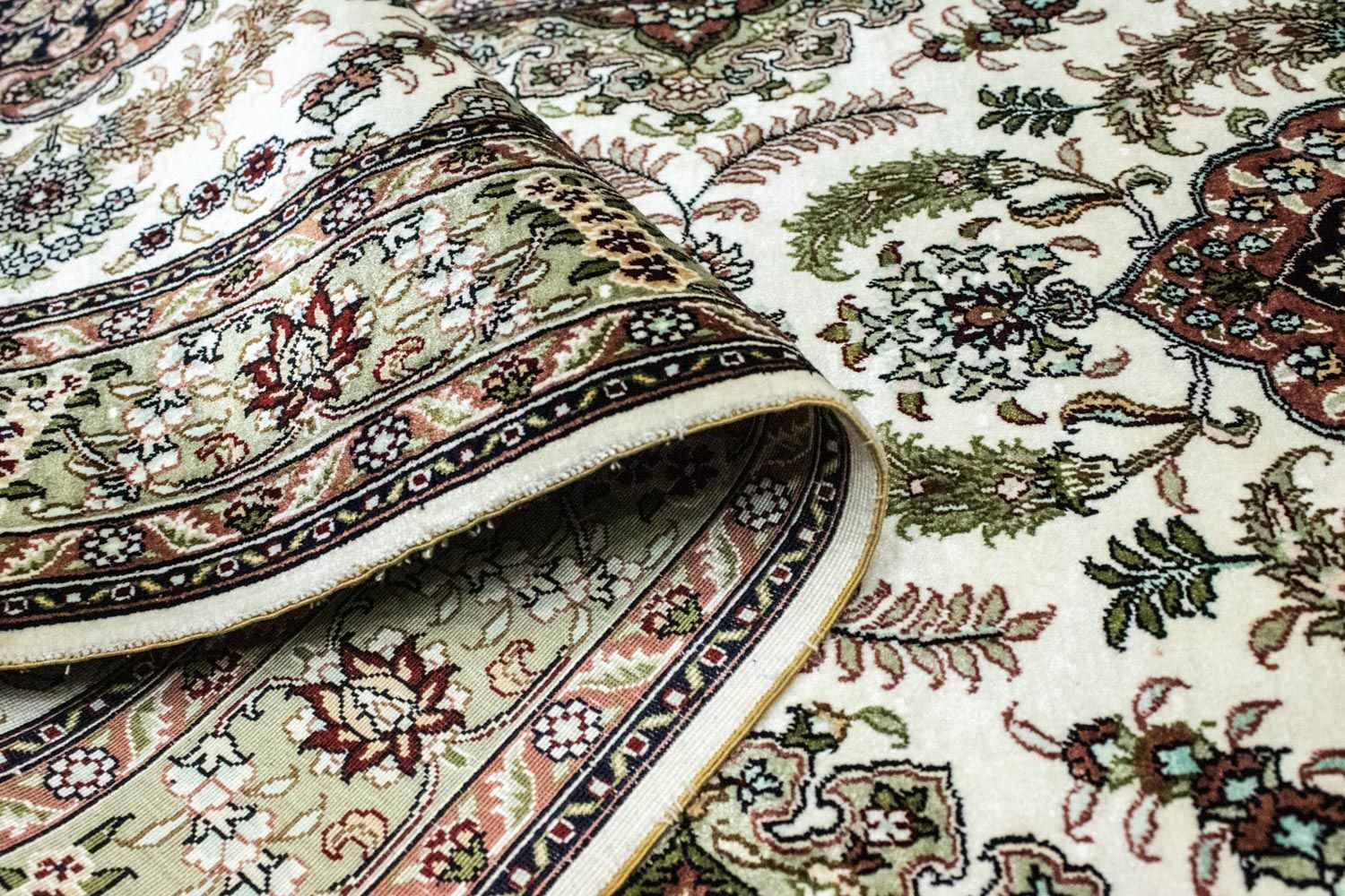 Alfombra de pasillo Alfombra oriental - Hereke - 305 x 76 cm - beige