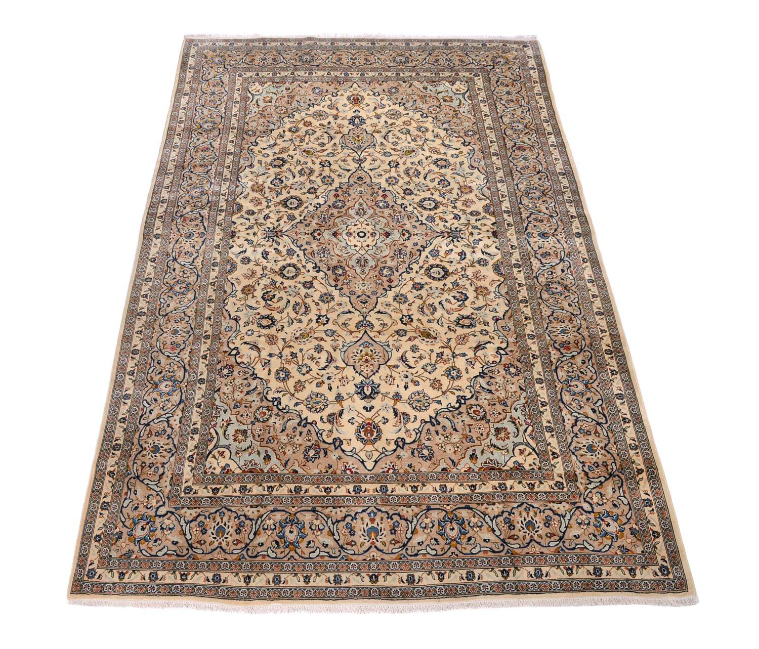 Alfombra persa - Keshan - 379 x 241 cm - beige