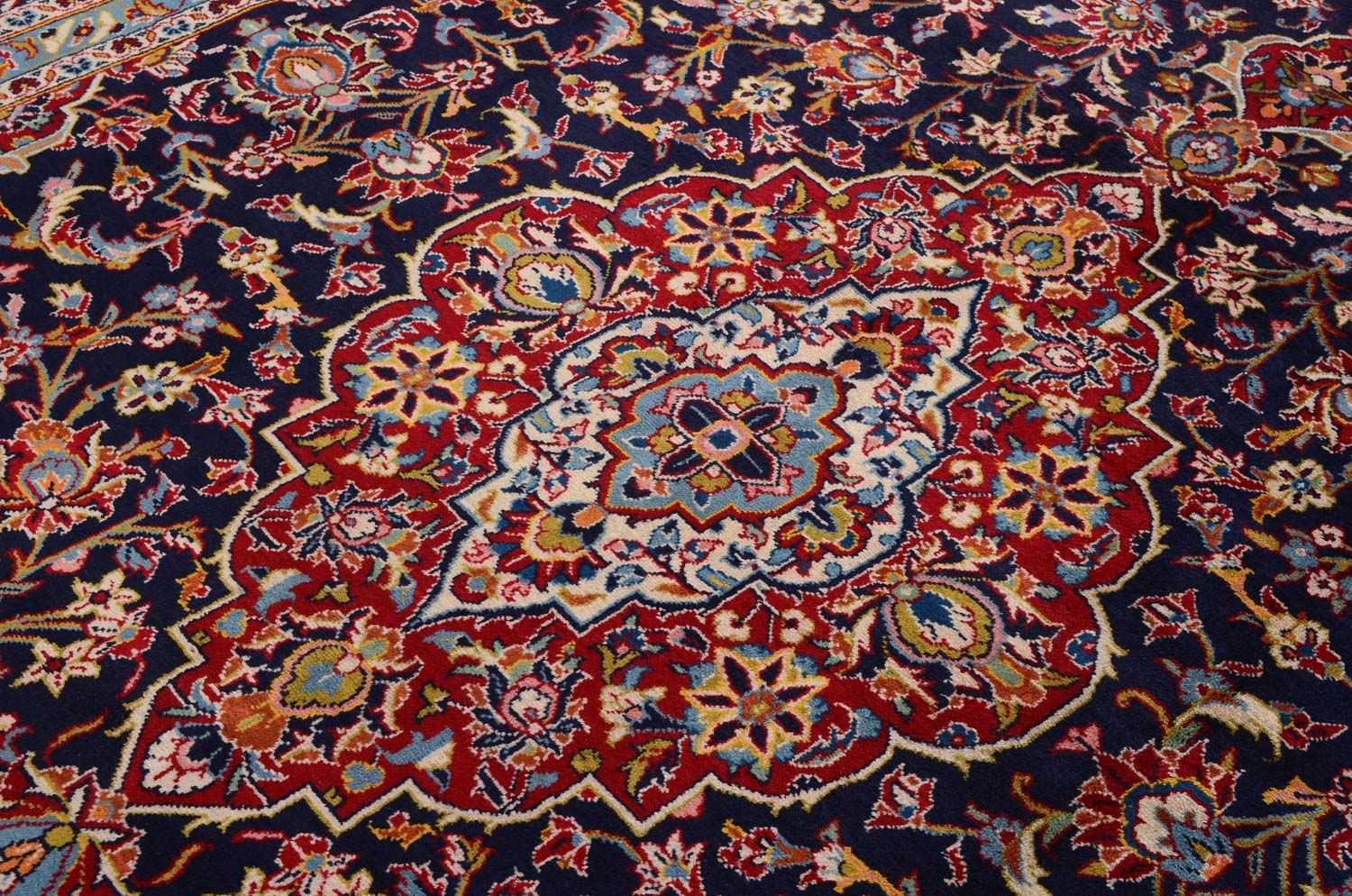 Alfombra persa - Keshan - 368 x 246 cm - azul