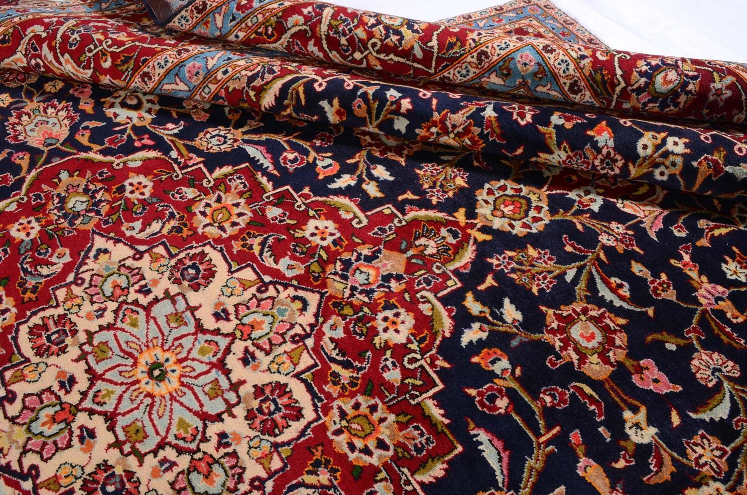 Alfombra persa - Keshan - 403 x 290 cm - azul