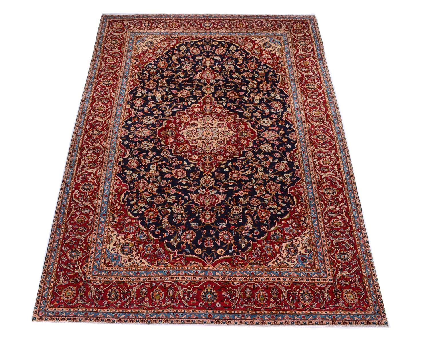 Alfombra persa - Keshan - 403 x 290 cm - azul