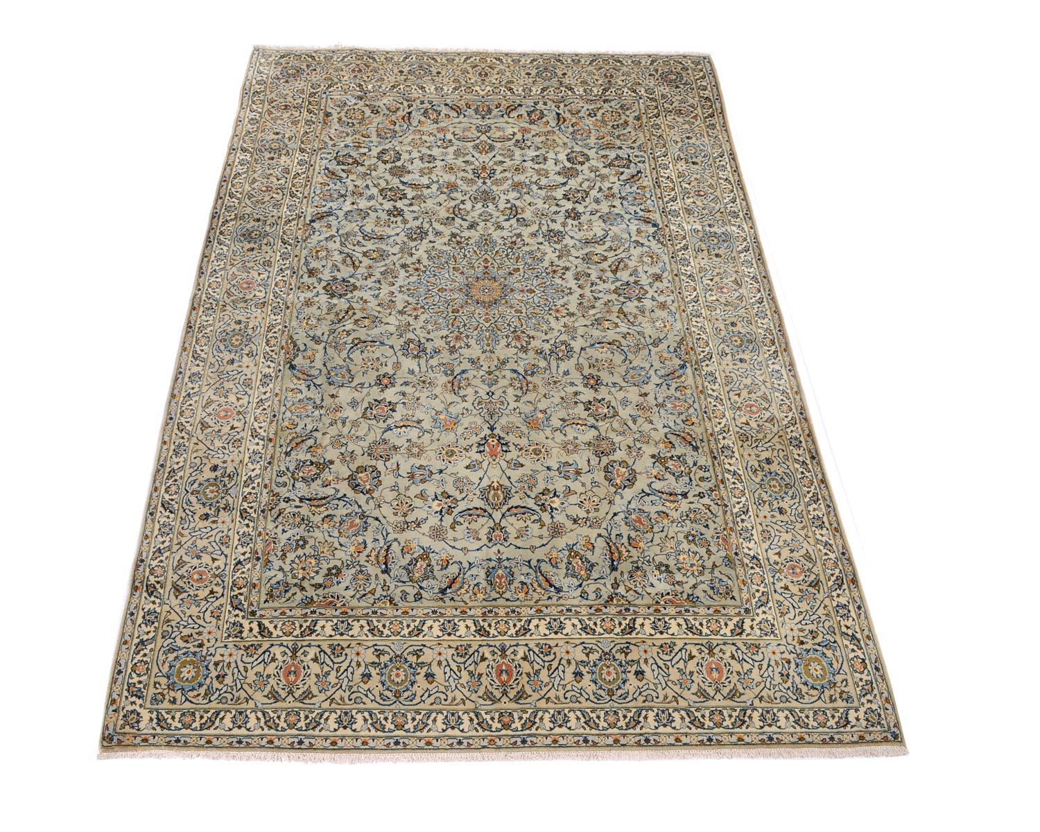 Alfombra persa - Keshan - 363 x 240 cm - verde