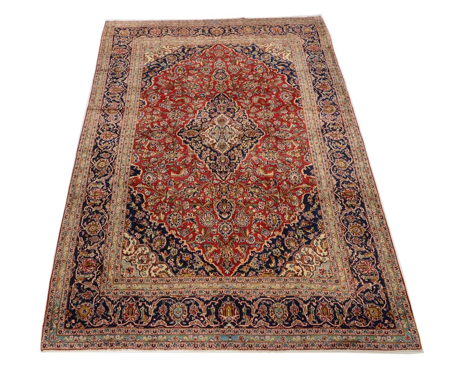 Alfombra persa - Keshan - 374 x 251 cm - rojo