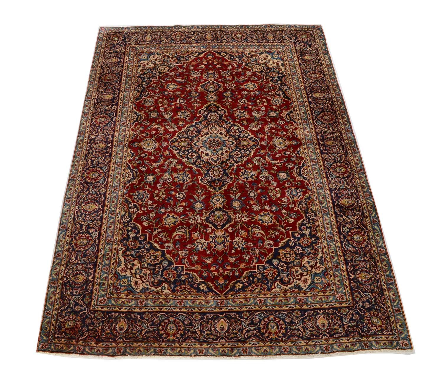 Alfombra persa - Keshan - 349 x 239 cm - rojo