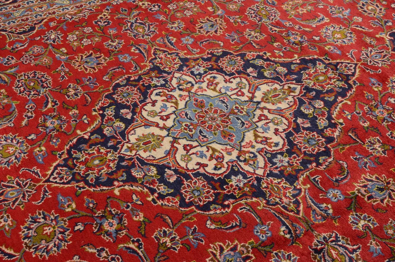 Alfombra persa - Keshan - 349 x 239 cm - rojo