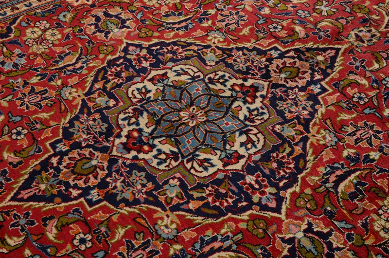 Alfombra persa - Keshan - 295 x 192 cm - rojo