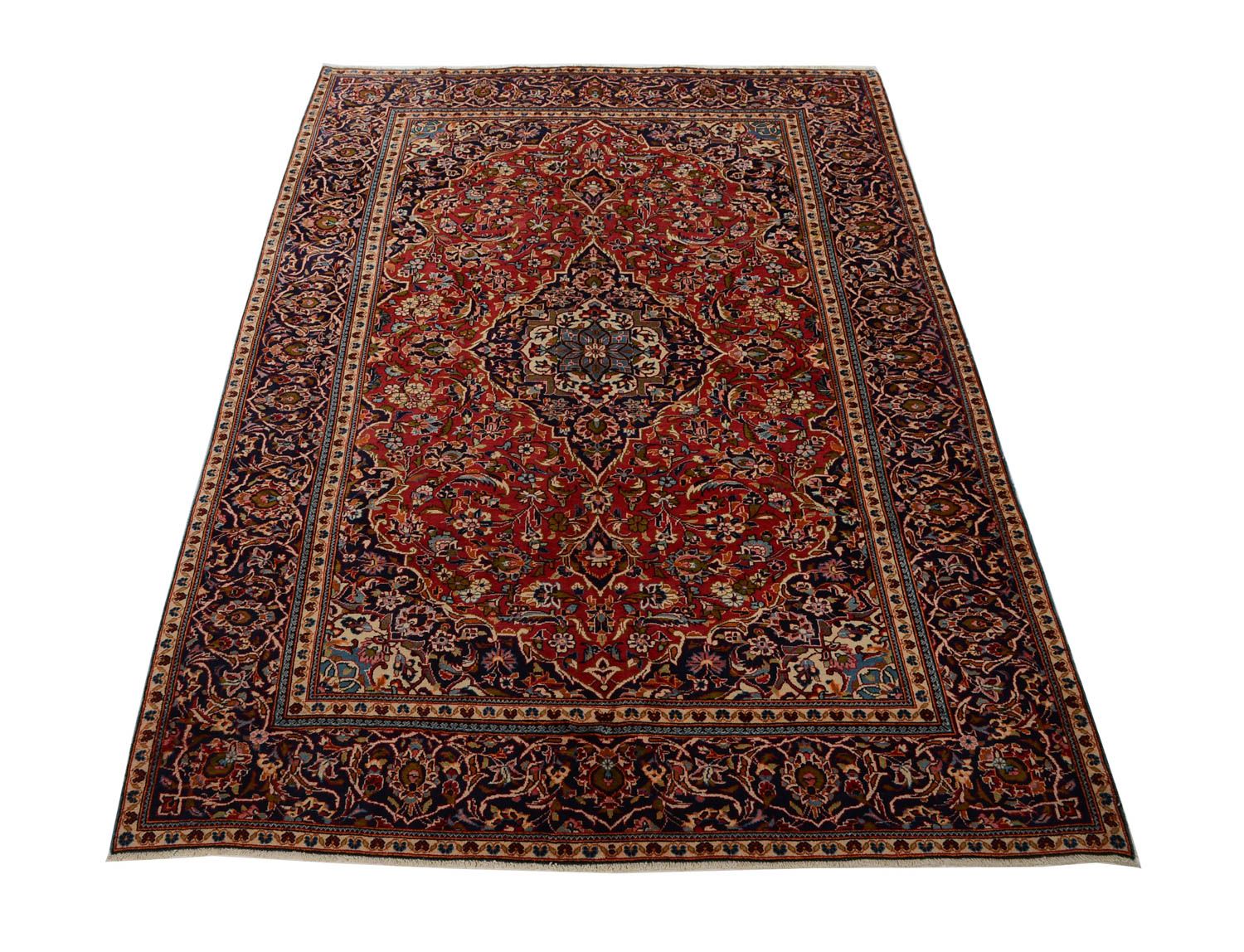 Alfombra persa - Keshan - 295 x 192 cm - rojo
