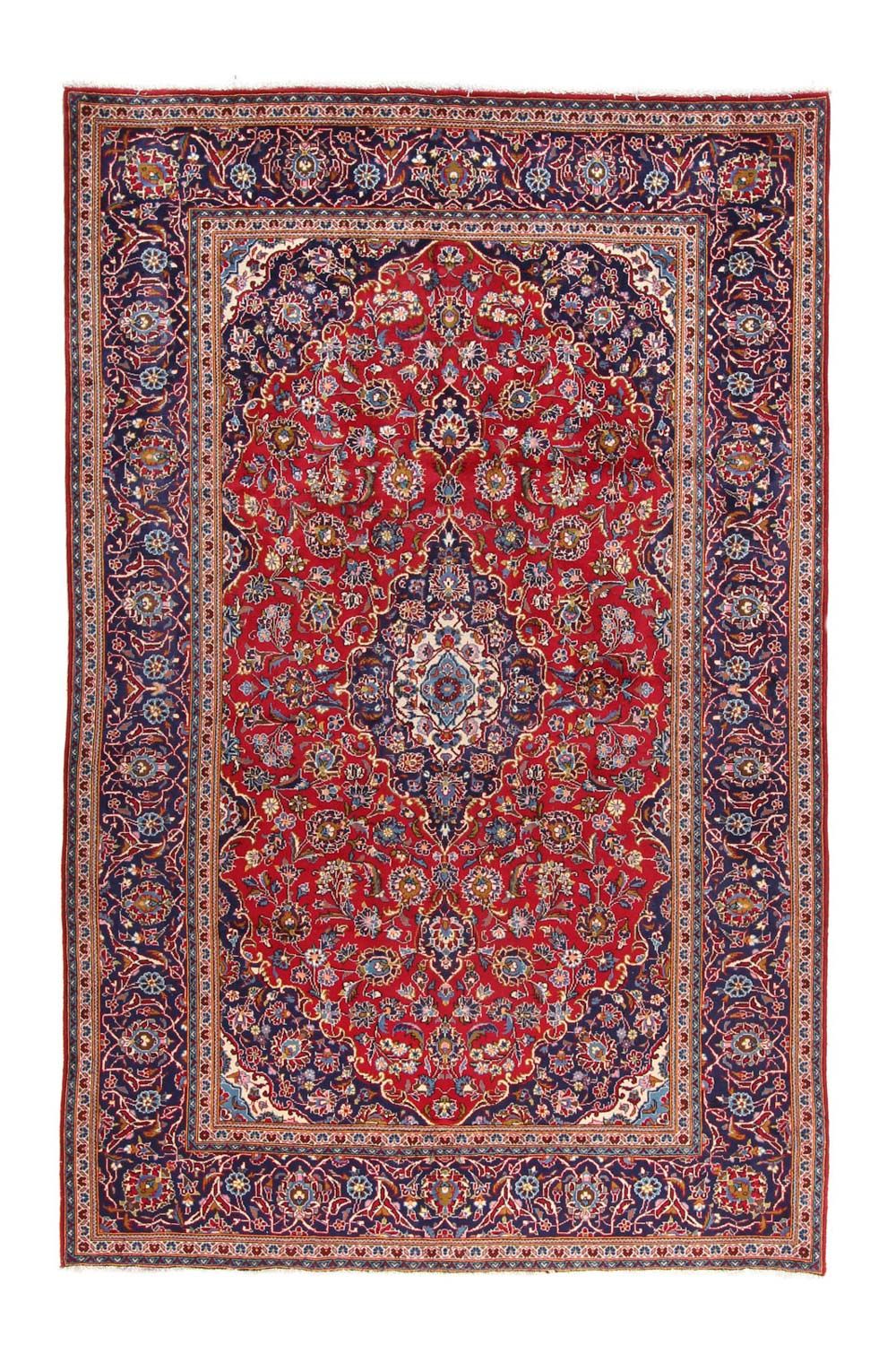 Alfombra persa - Keshan - 305 x 198 cm - rojo
