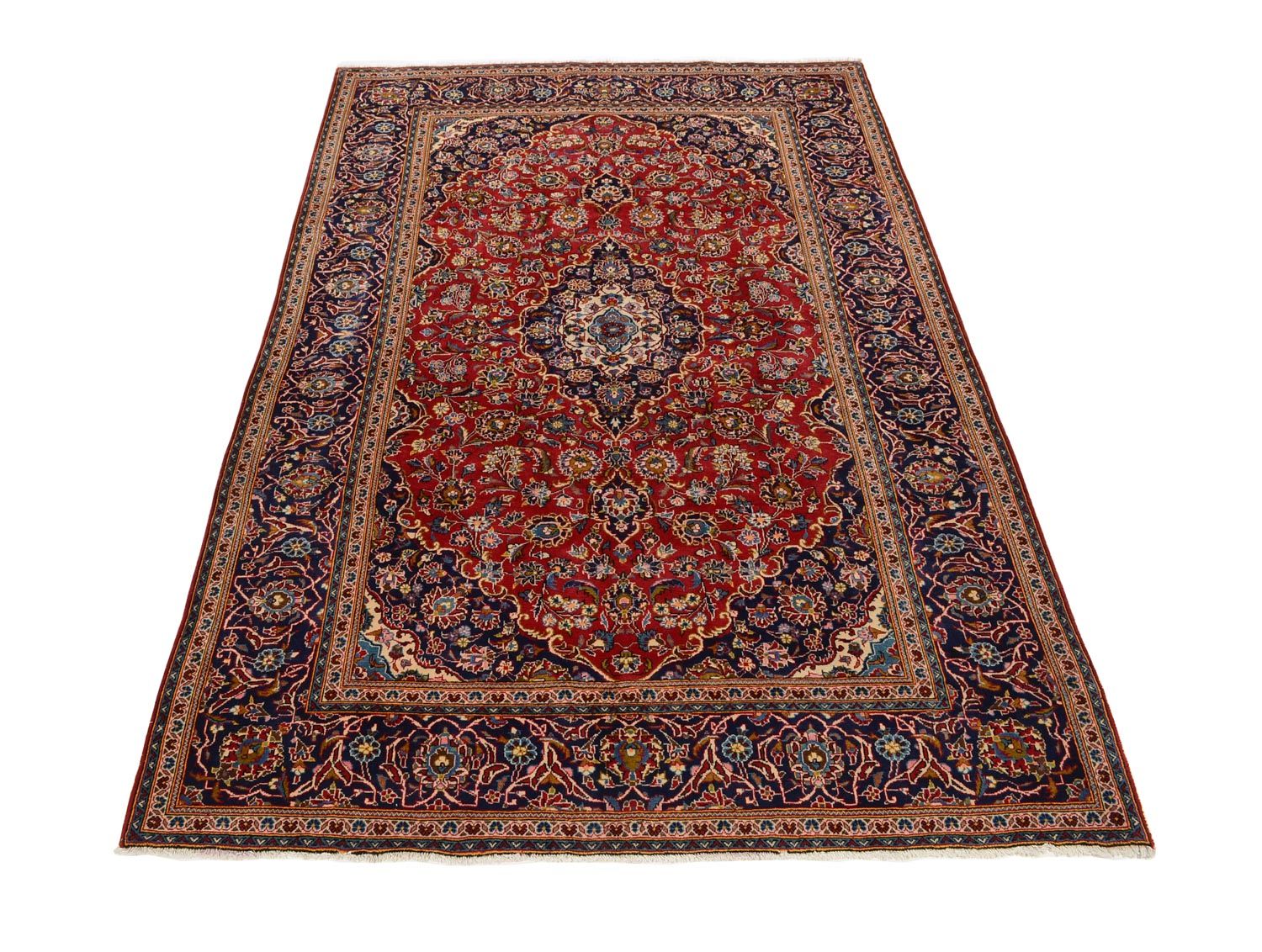 Alfombra persa - Keshan - 305 x 198 cm - rojo
