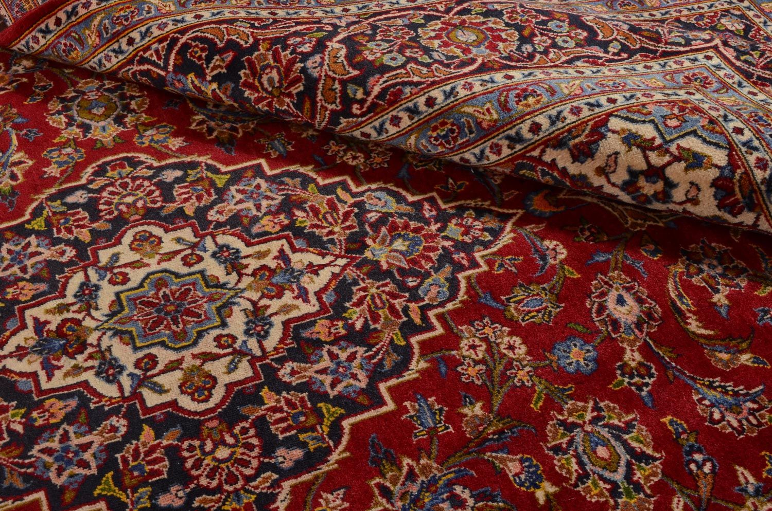 Alfombra persa - Keshan - 300 x 199 cm - rojo
