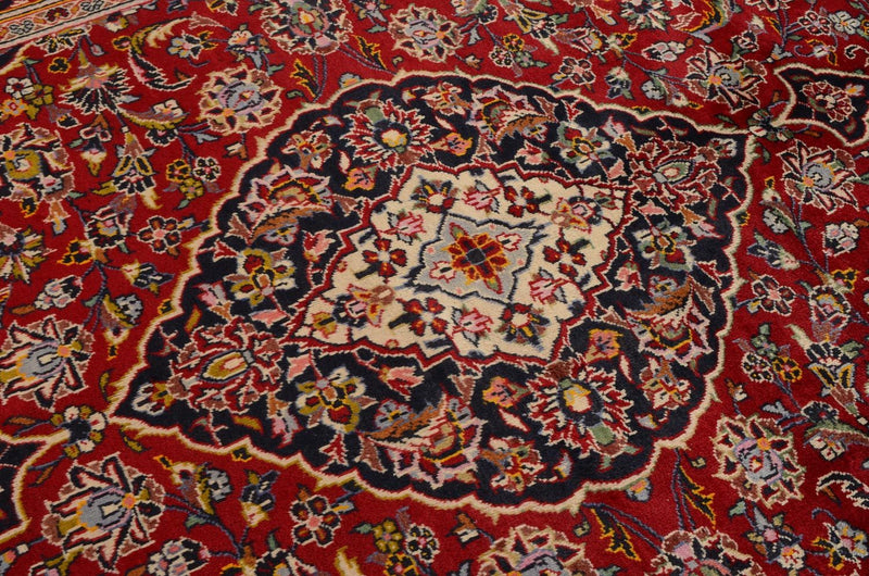 Alfombra persa - Keshan - 299 x 194 cm - rojo