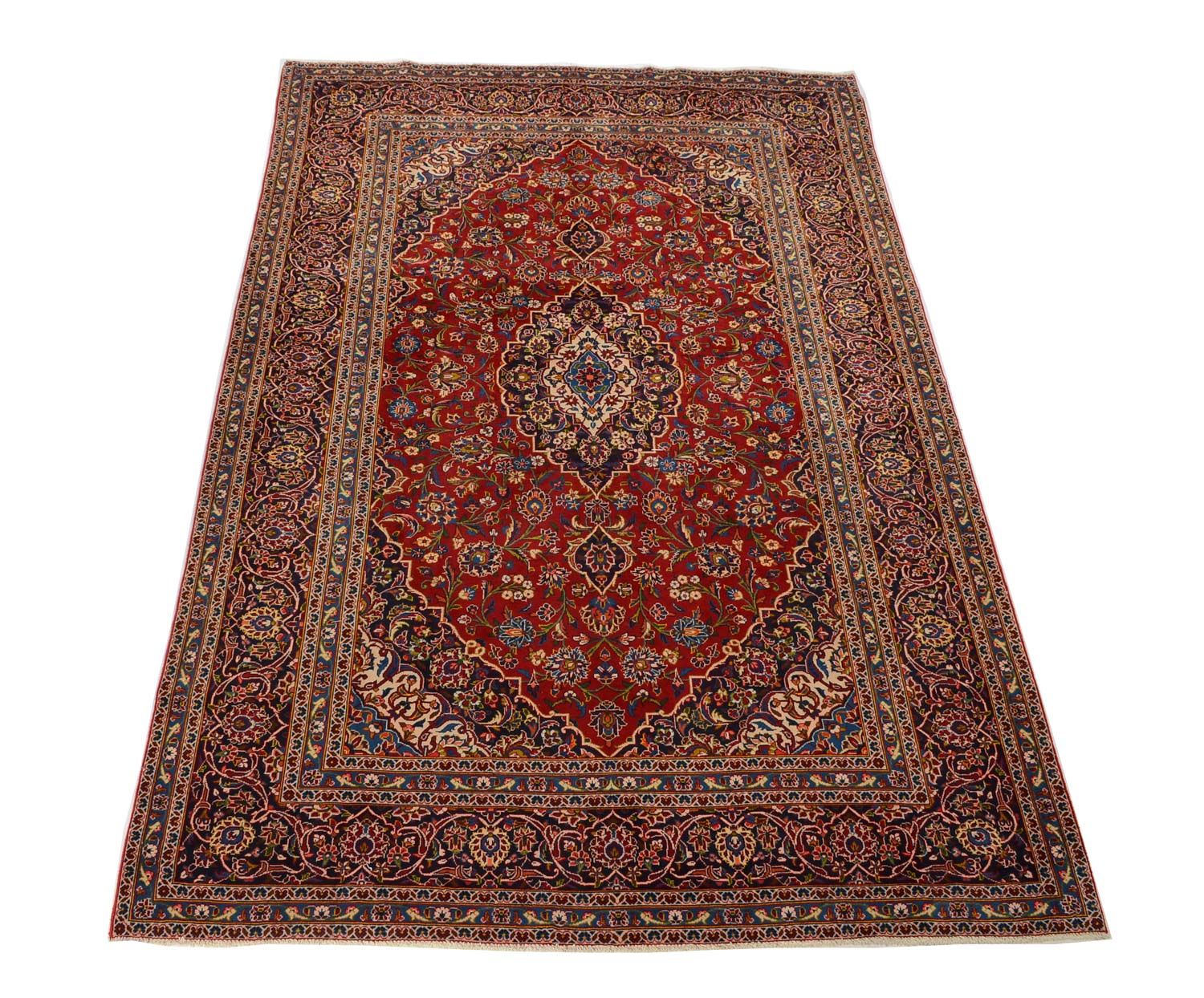 Alfombra persa - Keshan - 368 x 247 cm - rojo