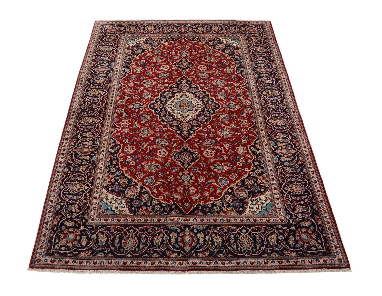 Alfombra persa - Keshan - 297 x 195 cm - rojo