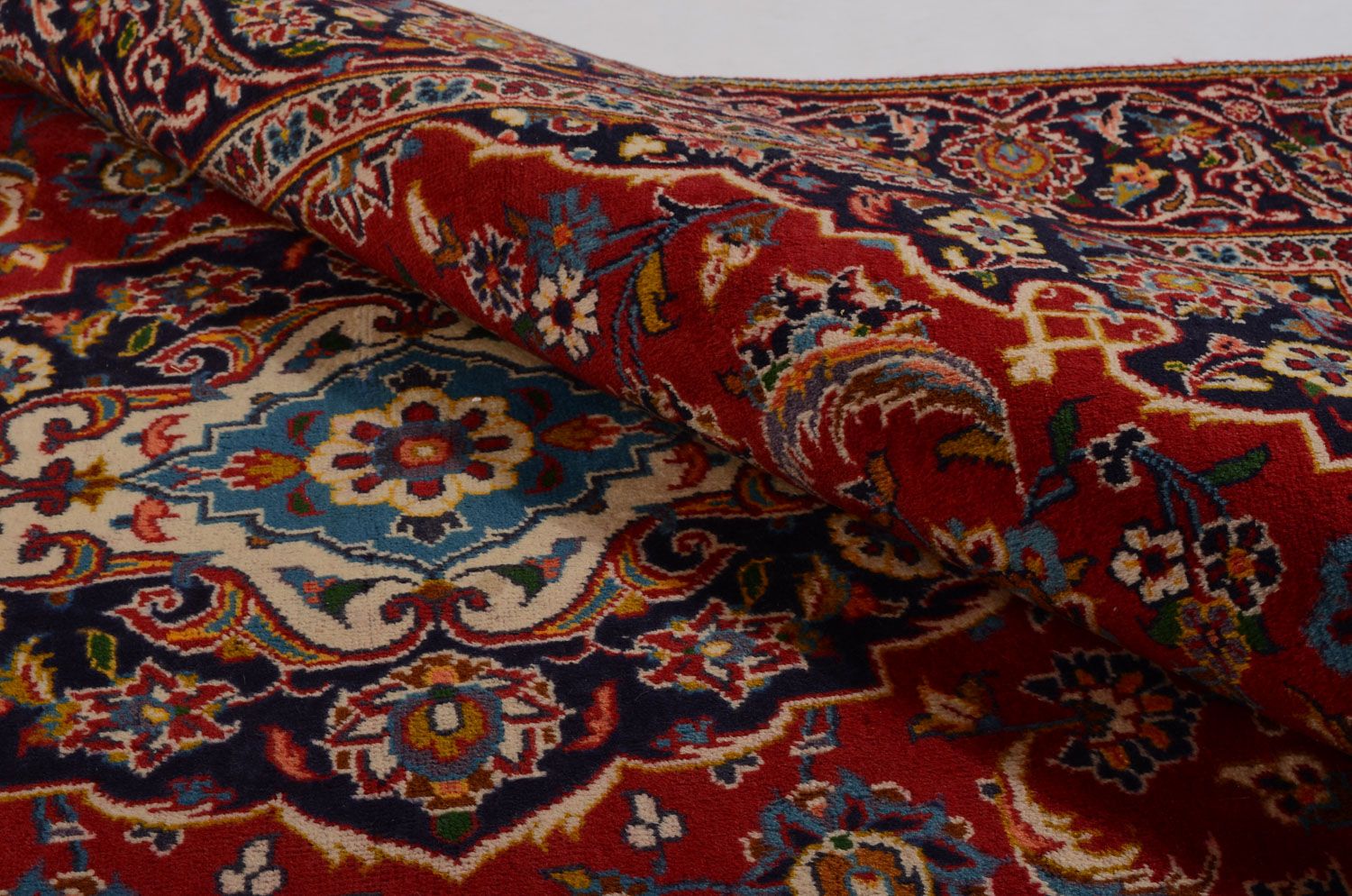 Alfombra persa - Keshan - 261 x 180 cm - rojo