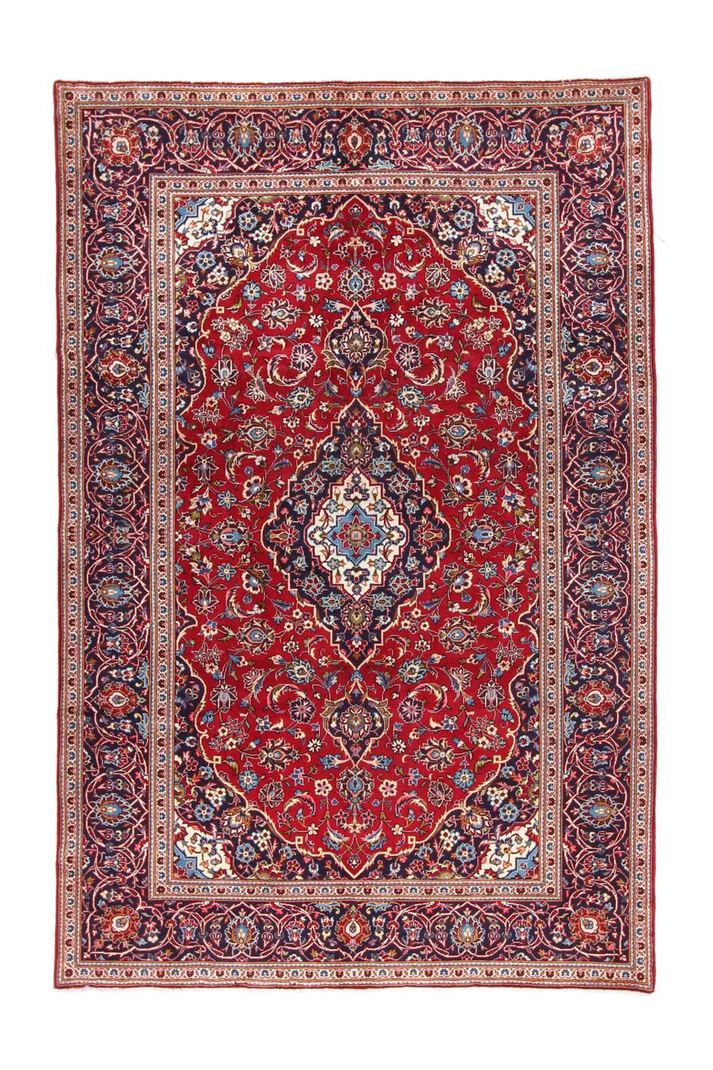 Alfombra persa - Keshan - 303 x 202 cm - rojo