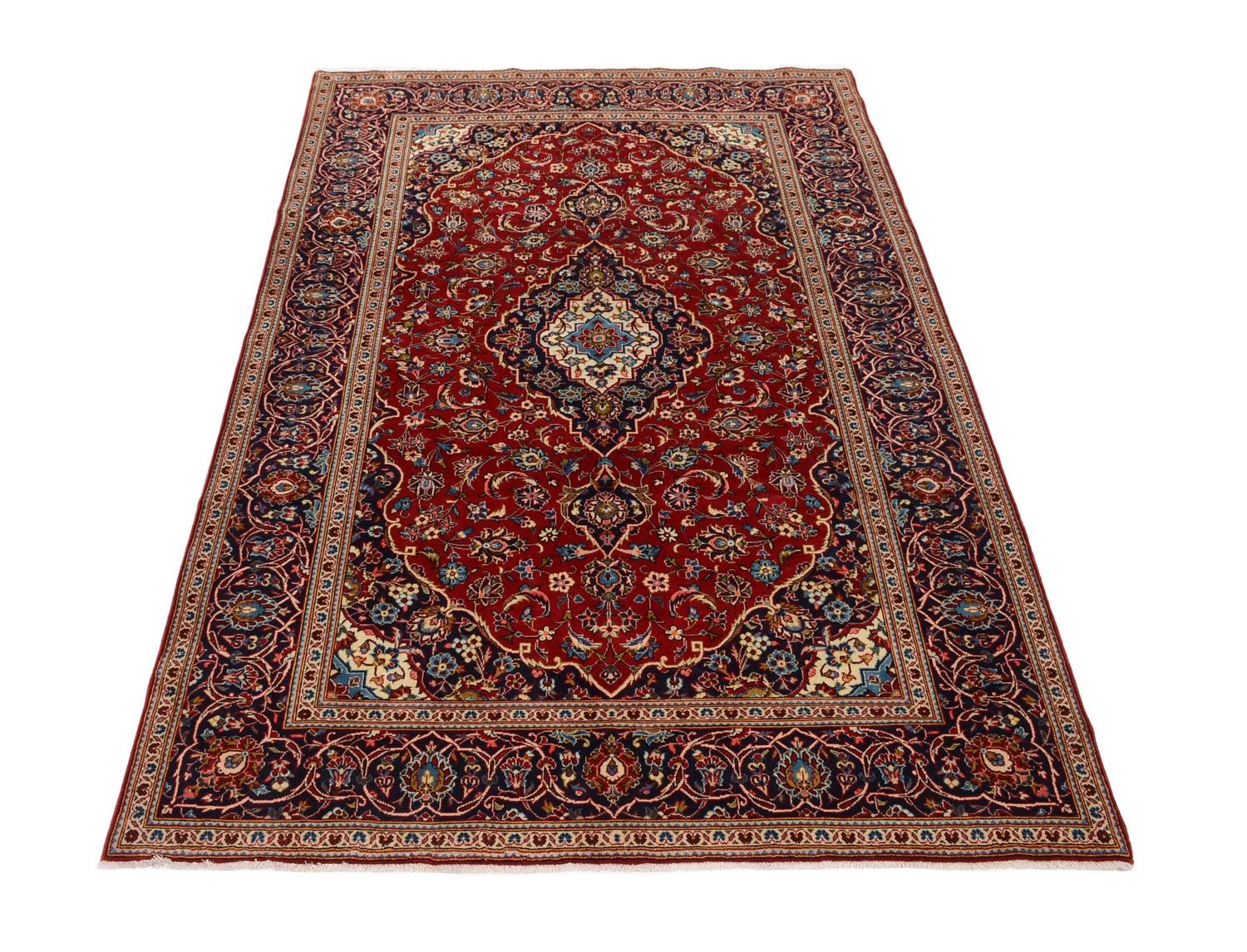 Alfombra persa - Keshan - 303 x 202 cm - rojo