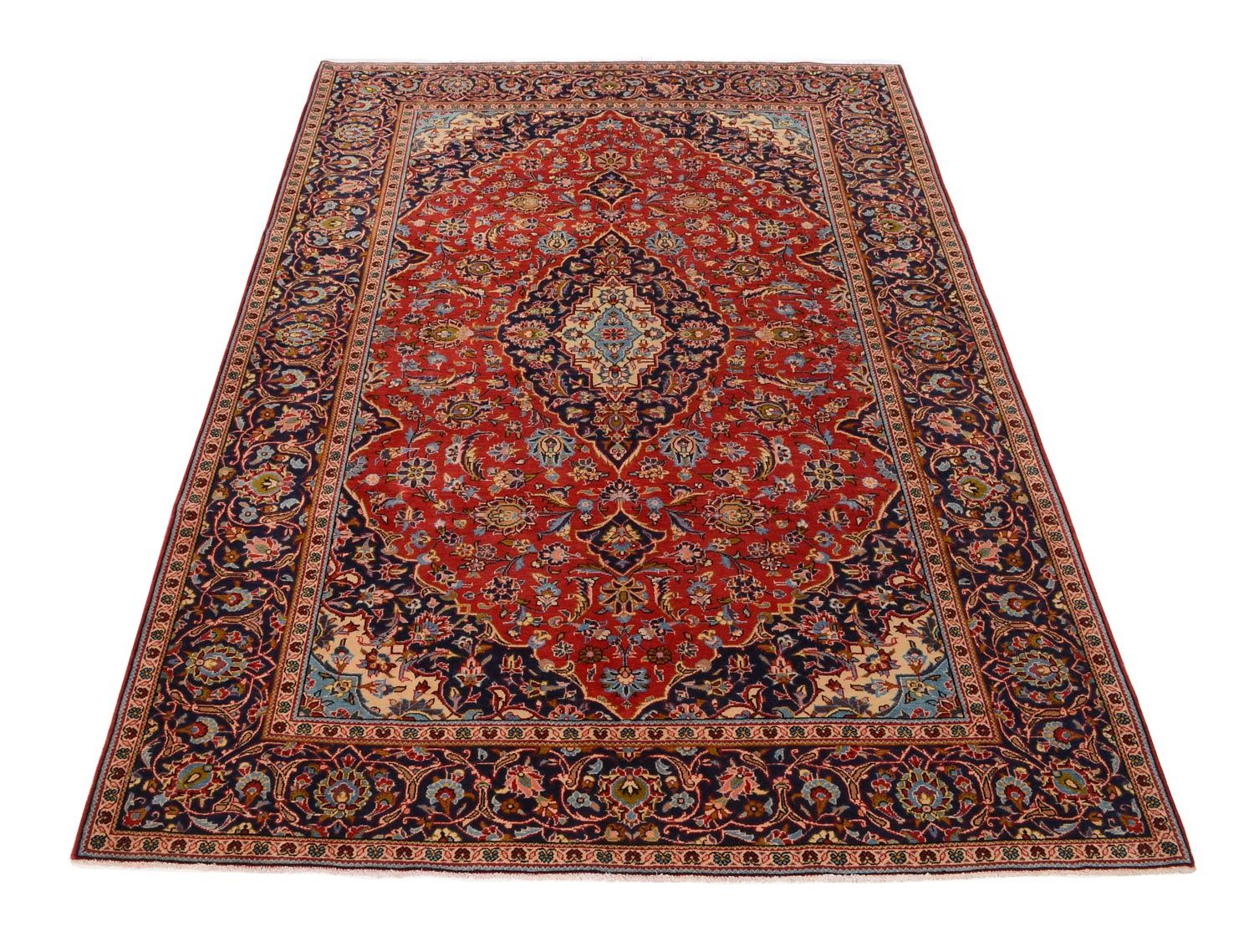 Alfombra persa - Keshan - 302 x 207 cm - rojo