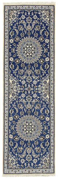 Alfombra de pasillo Alfombra Persa - Nain - Real - 200 x 60 cm - azul
