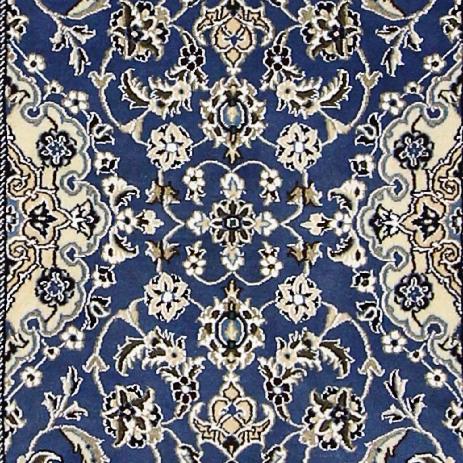 Alfombra de pasillo Alfombra Persa - Nain - Real - 200 x 60 cm - azul