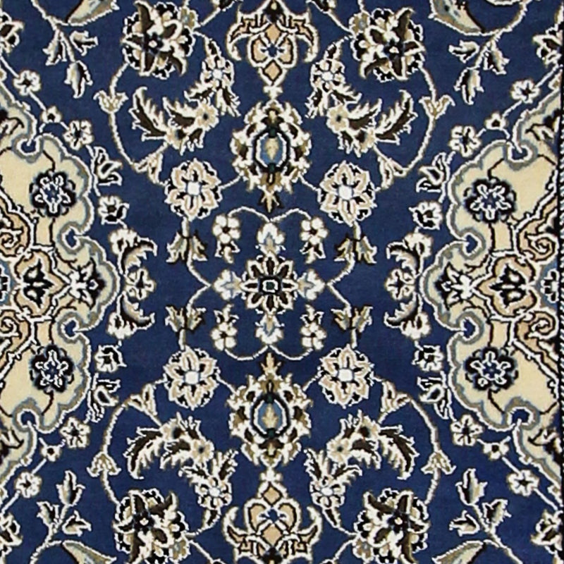 Alfombra de pasillo Alfombra Persa - Nain - Real - 200 x 60 cm - azul