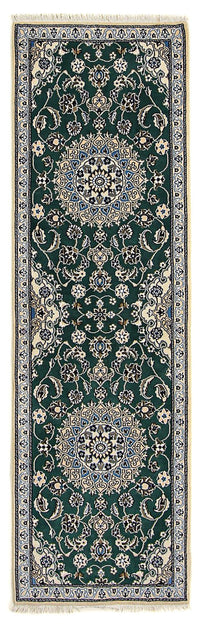 Alfombra de pasillo Alfombra Persa - Nain - Real - 200 x 60 cm - verde oscuro