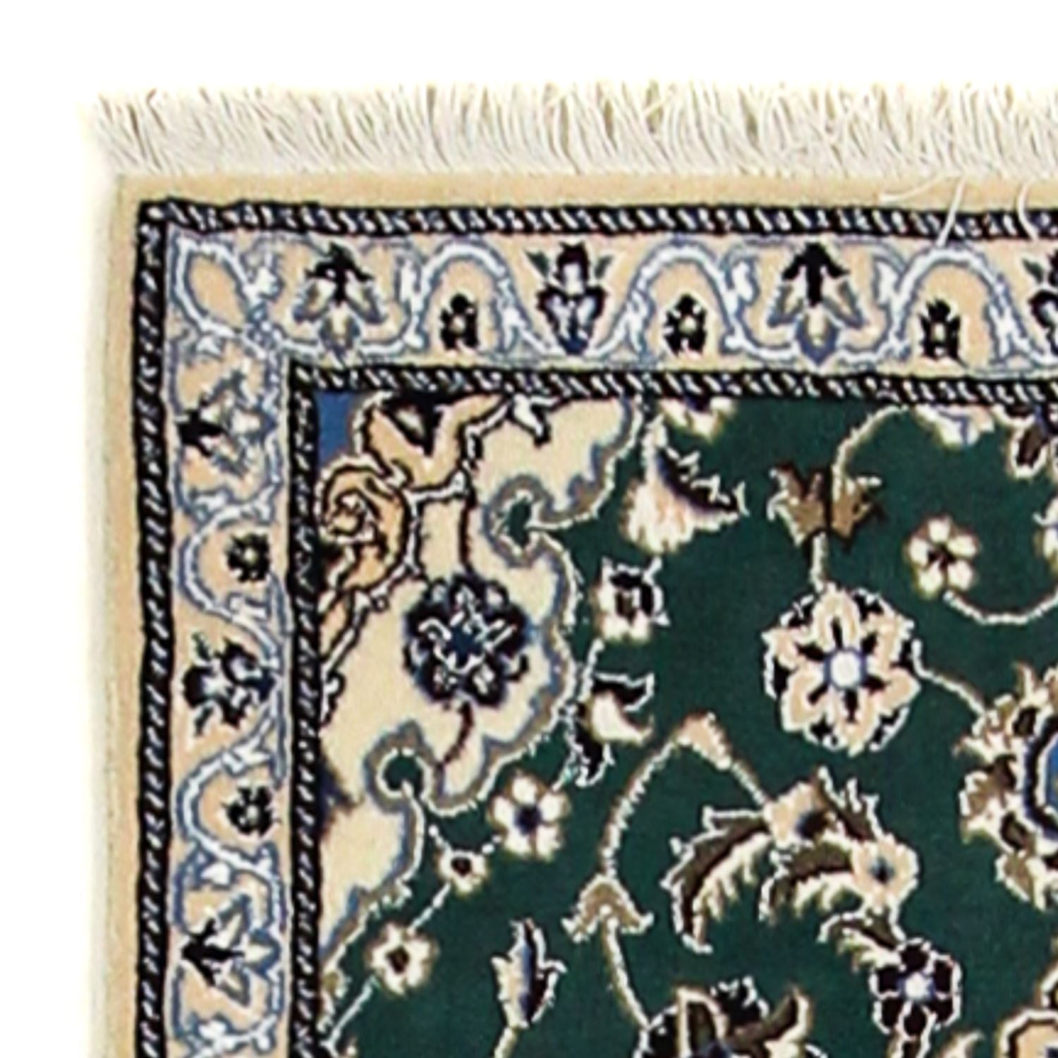 Alfombra de pasillo Alfombra Persa - Nain - Real - 200 x 60 cm - verde oscuro