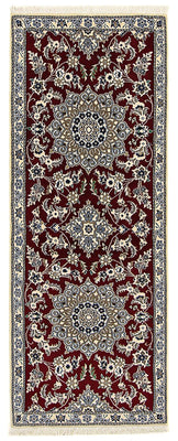 Alfombra de pasillo Alfombra Persa - Nain - Real - 203 x 81 cm - rojo oscuro