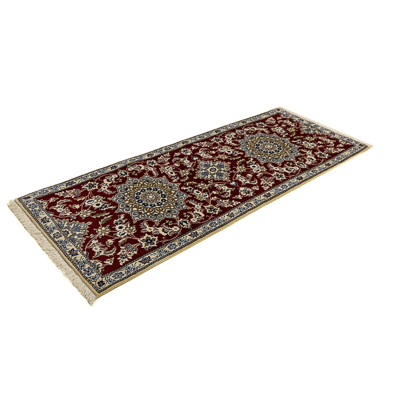 Alfombra de pasillo Alfombra Persa - Nain - Real - 203 x 81 cm - rojo oscuro