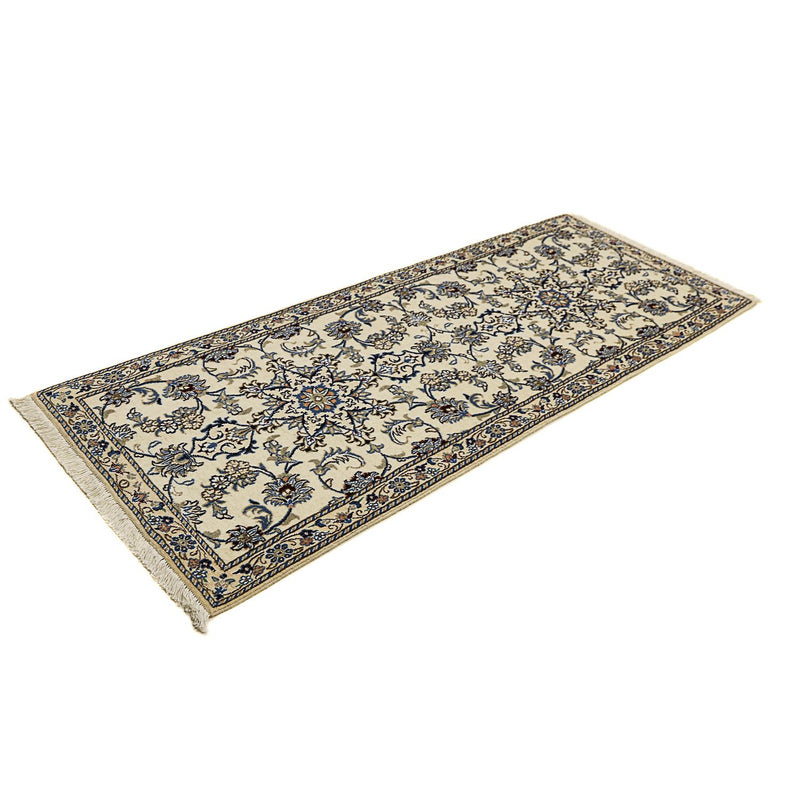 Alfombra de pasillo Alfombra Persa - Nain - Real - 198 x 80 cm - beige