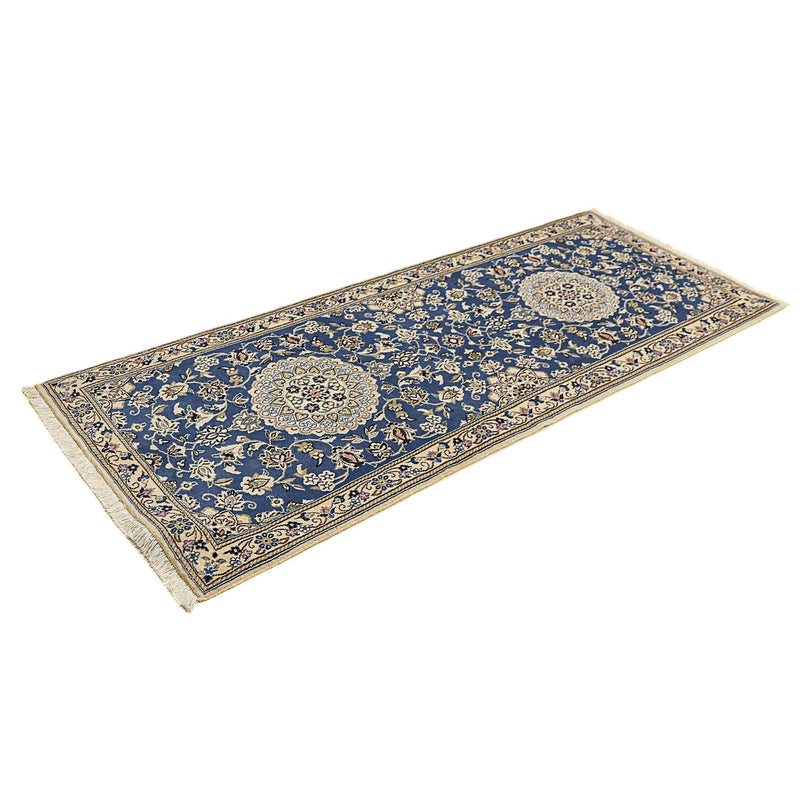 Alfombra de pasillo Alfombra Persa - Nain - Real - 198 x 83 cm - azul