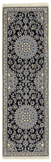 Alfombra de pasillo Alfombra Persa - Nain - Real - 196 x 61 cm - azul oscuro