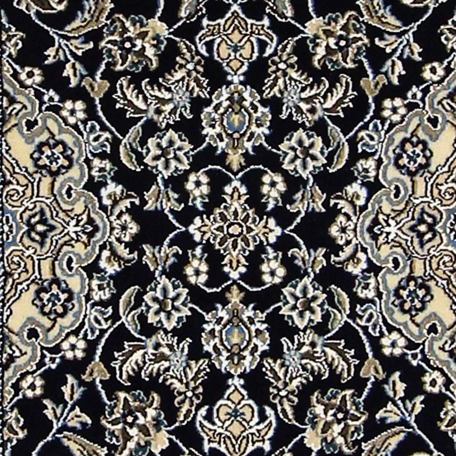 Alfombra de pasillo Alfombra Persa - Nain - Real - 196 x 61 cm - azul oscuro