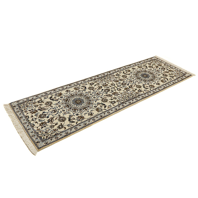 Alfombra de pasillo Alfombra Persa - Nain - Real - 199 x 62 cm - beige