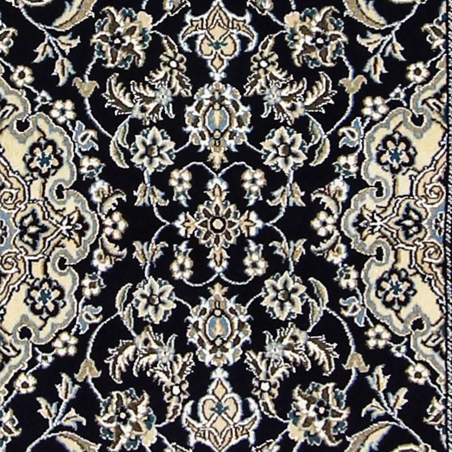 Alfombra de pasillo Alfombra Persa - Nain - Real - 200 x 62 cm - azul oscuro