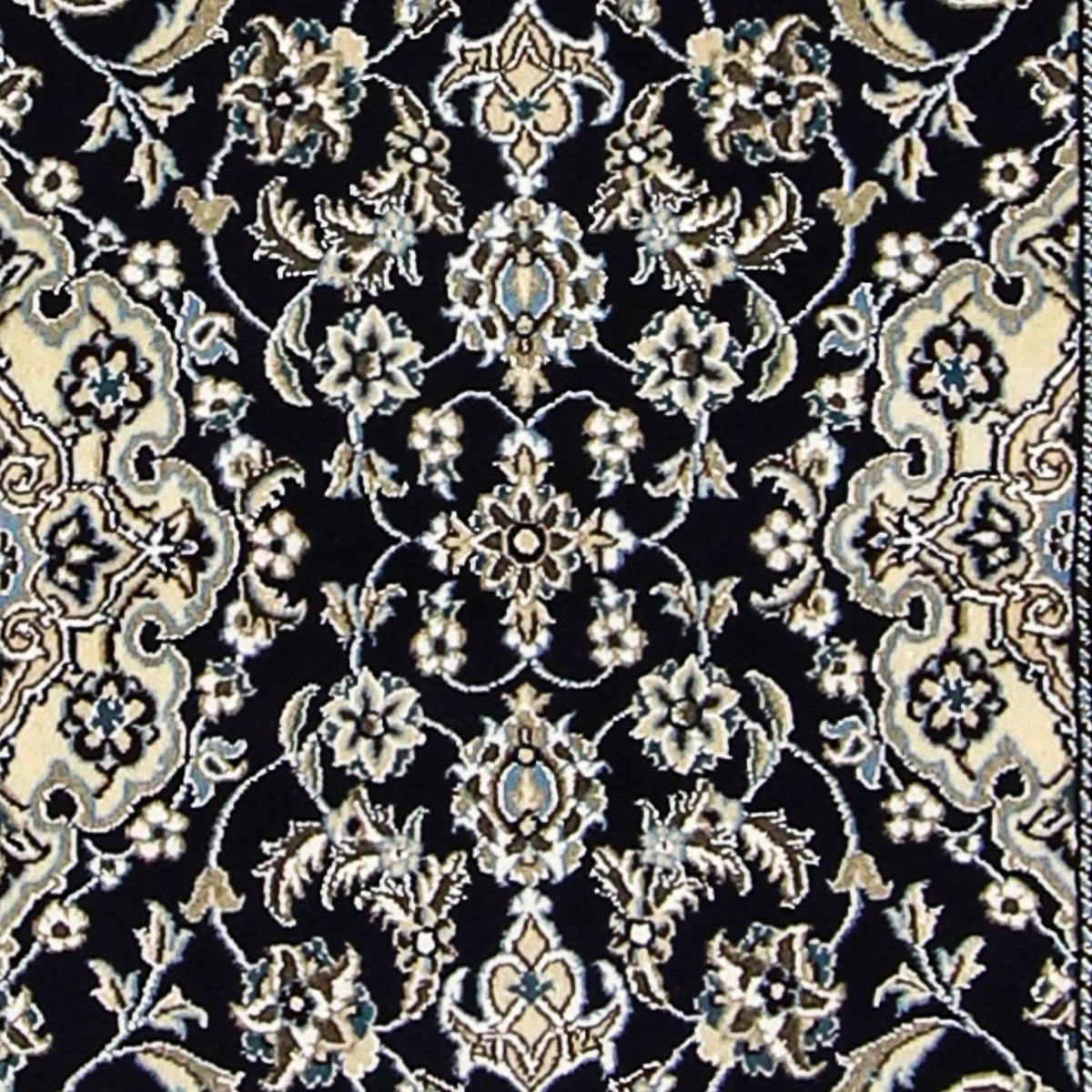 Alfombra de pasillo Alfombra Persa - Nain - Real - 200 x 62 cm - azul oscuro