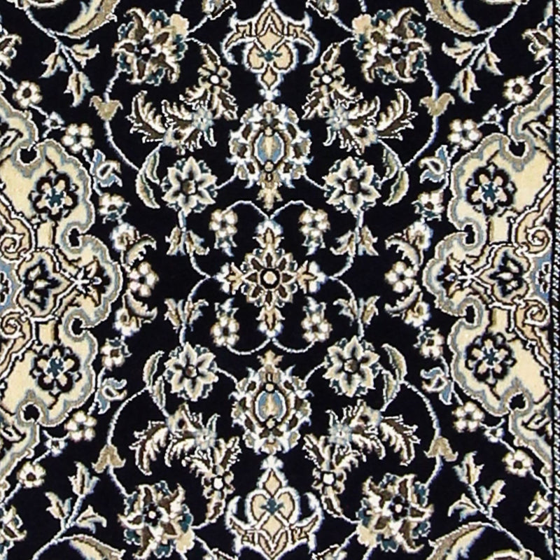 Alfombra de pasillo Alfombra Persa - Nain - Real - 200 x 62 cm - azul oscuro