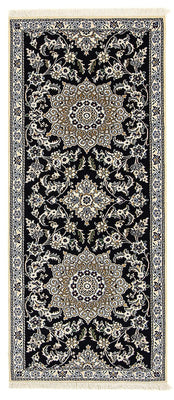 Alfombra de pasillo Alfombra Persa - Nain - Real - 195 x 84 cm - azul oscuro